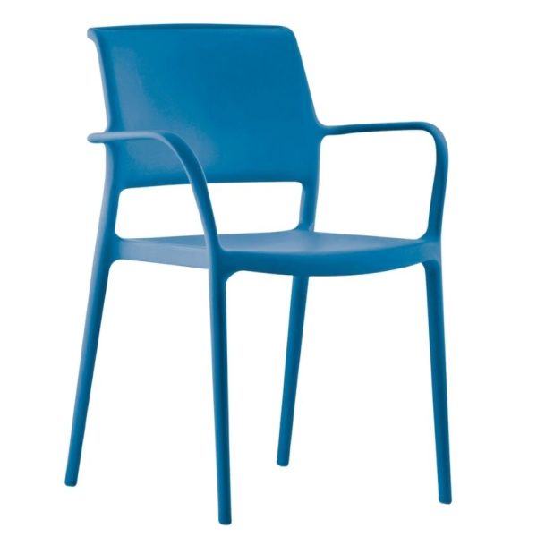 Pedrali Modrá plastová jídelní židle ARA 315  - Výška83 cm- Šířka 59