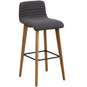 Scandi Antracitově šedá barová židle Areta 75 cm  - Výška101 cm- Šířka 44 cm