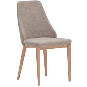 Světle hnědá látková jídelní židle Kave Home Rosie  - Výška88 cm- Šířka 48 cm