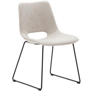 Béžová látková jídelní židle Kave Home Zahara  - Výška78 cm- Šířka 49 cm