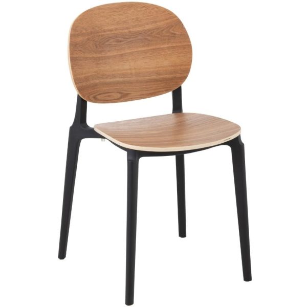 Hnědá dřevěná jídelní židle J-Line Matt  - výška82 cm- šířka 53 cm