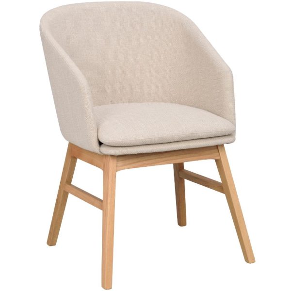 Béžová látková jídelní židle ROWICO WINDHAM  - Výška80 cm- Šířka 57 cm