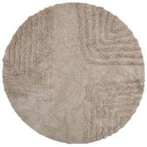 Béžový bavlněný koberec Bloomingville Clarie 180 cm  - průměr180 cm- koberec Bavlna 100%