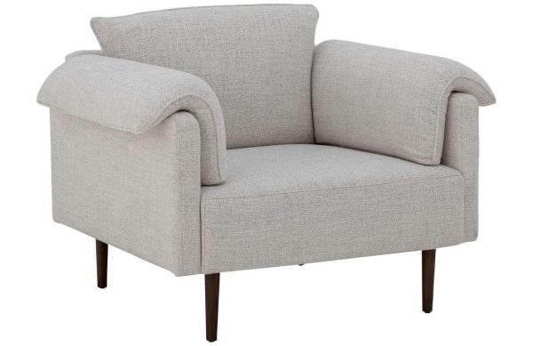 Šedé látkové lounge křeslo Bloomingville Chesham  - výška80 cm- šířka 107 cm