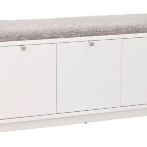 Bílá lakovaná lavice ROWICO CONFETTI 106 cm s úložným prostorem  - Výška45 cm- Šířka 106 cm