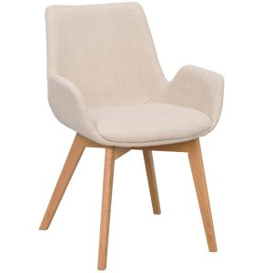 Béžová látková jídelní židle ROWICO DRIMSDALE  - Výška81 cm- Šířka 59 cm