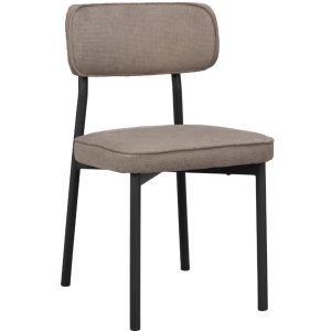 Šedo hnědá látková jídelní židle ROWICO PAISLEY  - Výška82 cm- Šířka 49 cm