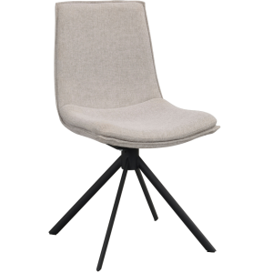 Šedá látková otočná jídelní židle ROWICO LOWELL  - Výška86 cm- Šířka 46 cm