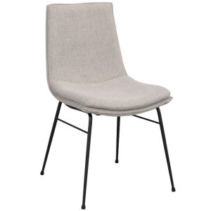 Šedá látková jídelní židle ROWICO LOWEL  - Výška86 cm- Šířka 46 cm