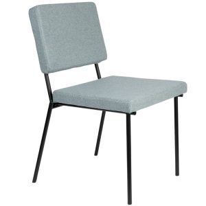 Modro šedá látková jídelní židle Banne Fellow  - Výška86 cm- Šířka 51 cm