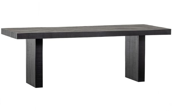 Hoorns Černý masivní mangový jídelní stůl Kalbon 220 x 90 cm  - Výška76 cm- Šířka 220 cm