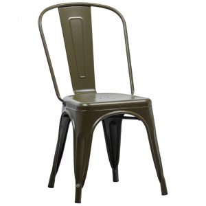 Hoorns Tmavě zelená kovová jídelní židle Dean  - výška85 cm- šířka 44 cm