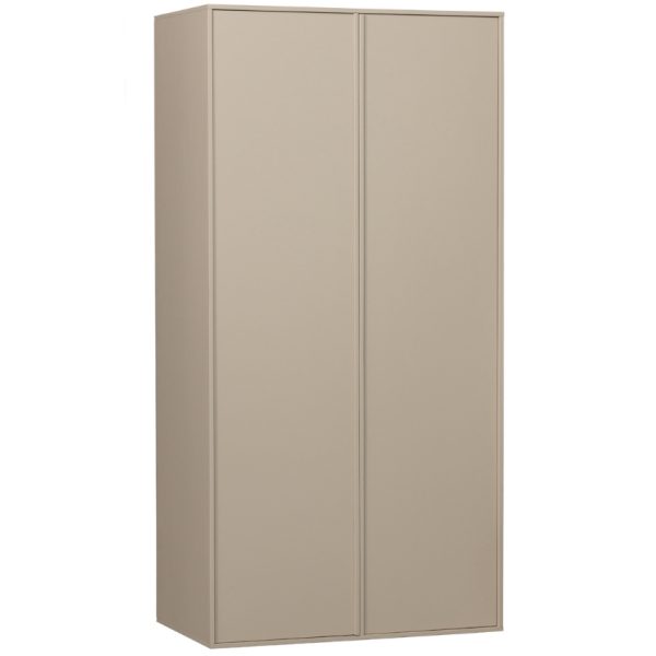 Hoorns Světle šedá borovicová šatní skříň Grau 200 x 100 cm  - výška200 cm- šířka 100 cm