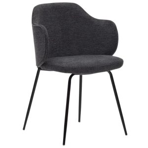 Tmavě šedá látková jídelní židle Kave Home Yunia  - Výška81 cm- Šířka 56 cm