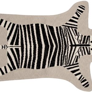 Béžový látkový koberec Quax Zebra 132 x 97 cm  - Šířka132 cm- Hloubka 97 cm