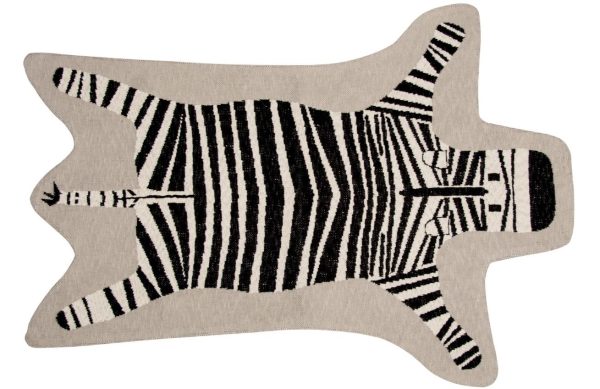 Béžový látkový koberec Quax Zebra 132 x 97 cm  - Šířka132 cm- Hloubka 97 cm