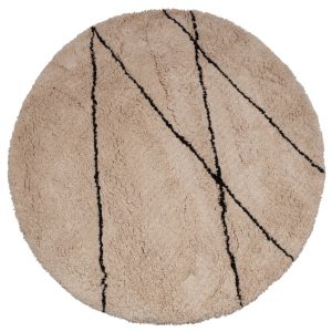 Hoorns Béžový koberec Chleon Ø 200 cm  - Tloušťka1 cm- Průměr 200 cm