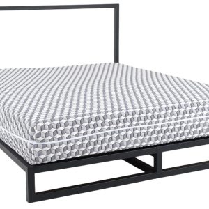 Nordic Design Černá kovová  dvoulůžková postel Agiama 180 x 200 cm  - Výška100 cm- Šířka 187 cm