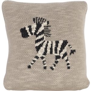 Béžový bavlněný dětský polštář Quax Zebra 30 x 30 cm  - Šířka30 cm- Hloubka 30 cm
