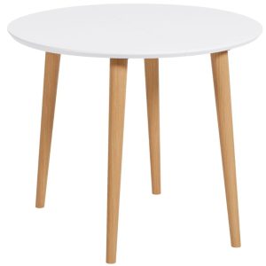 Bílý lakovaný rozkládací jídelní stůl Kave Home Oqui 90-170 x 90 cm  - Výška75 cm- Šířka 90-170 cm