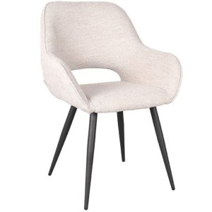 Béžová látková jídelní židle LABEL51 Fer  - Výška87 cm- Šířka 58 cm