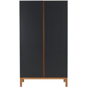 Antracitově šedá lakovaná skříň Quax Indigo 198 x 110 cm  - Výška198 cm- Šířka 110 cm
