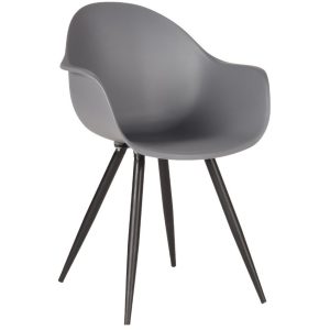 Šedá plastová jídelní židle LABEL51 Luca  - Výška85 cm- Šířka 58 cm