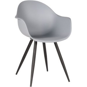 Světle šedá plastová jídelní židle LABEL51 Luca  - Výška85 cm- Šířka 58 cm