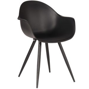 Černá plastová jídelní židle LABEL51 Luca  - Výška85 cm- Šířka 58 cm