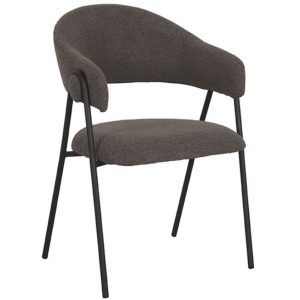 Hnědá látková jídelní židle LABEL51 Lowen  - Výška84 cm- Šířka 58 cm