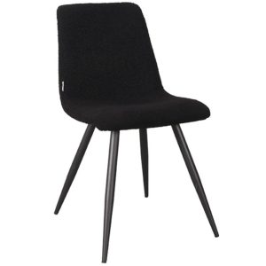 Černá látková jídelní židle LABEL51 Jep  - Výška85 cm- Šířka 45 cm