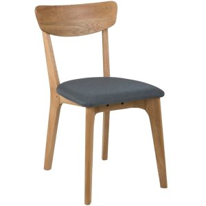 Scandi Šedá dubová jídelní židle Costa  - Výška84 cm- Šířka 45 cm
