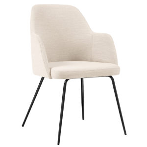 Světle béžová látková jídelní židle MICADONI CHAYA  - Výška85 cm- Šířka 59 cm