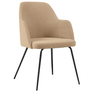 Béžová látková jídelní židle MICADONI CHAYA  - Výška85 cm- Šířka 59 cm