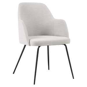 Světle šedá látková jídelní židle MICADONI CHAYA  - Výška85 cm- Šířka 59 cm