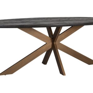 Černo mosazný dubový jídelní stůl Richmond Blackbone 260 x 120 cm  - výška76 cm- šířka 260 cm