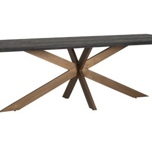 Černo mosazný dubový jídelní stůl Richmond Blackbone 260 x 100 cm  - výška76 cm- šířka 260 cm