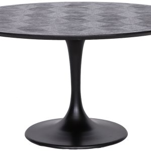 Černý dubový jídelní stůl Richmond Blax 140 cm  - výška76 cm- průměr 140 cm