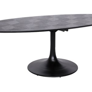 Černý dubový oválný jídelní stůl Richmond Blax 230 x 100  - výška76 cm- šířka 230 cm
