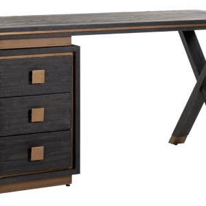 Černý dubový pracovní stůl Richmond Hunter 150 x 60 cm  - výška76 cm- šířka 150 cm