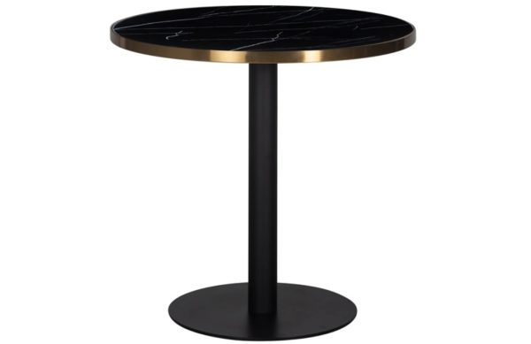 Černý mramorový jídelní stůl Richmond Zenza 80 cm  - výška75 cm- průměr 80 cm