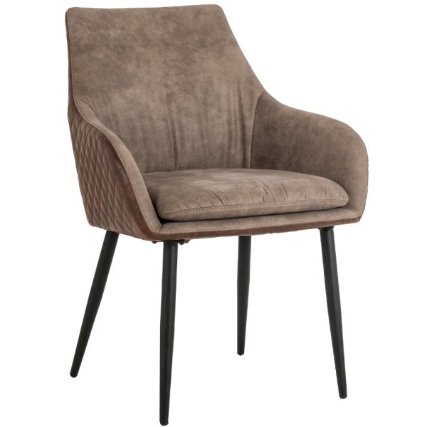 Hnědá koženková jídelní židle Richmond Chrissy  - Výška87 cm- Šířka 65 cm