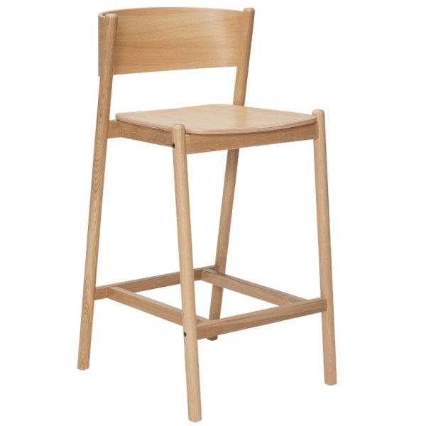 Dubová barová židle Hübsch Oblique 103 cm  - výška103 cm- šířka 50 cm
