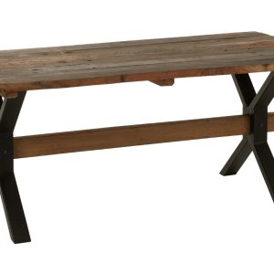 Hnědý dřevěný jídelní stůl J-line Talia 180 x 90 cm  - výška75 cm- šířka 180 cm