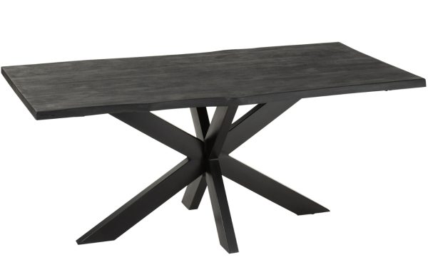 Černý mangový jídelní stůl J-line Gary 180 x 90 cm  - výška76 cm- šířka 180 cm