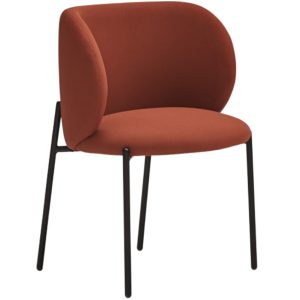 Červená látková jídelní židle Teulat Mogi  - Výška81 cm- Šířka 41 cm