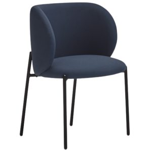Modrá látková jídelní židle Teulat Mogi  - Výška81 cm- Šířka 41 cm