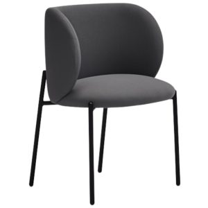 Tmavě šedá látková jídelní židle Teulat Mogi  - Výška81 cm- Šířka 41 cm