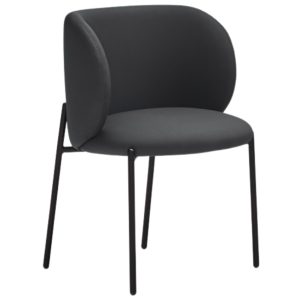 Černá koženková jídelní židle Teulat Mogi  - Výška81 cm- Šířka 41 cm