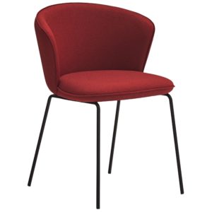 Červená látková jídelní židle Teulat Add  - výška77 cm- šířka 59 cm